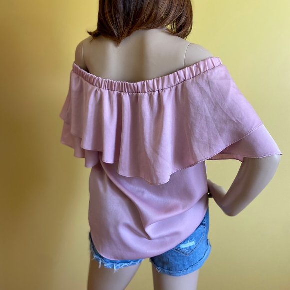 Rose colored off the shoulder top by Miami - Picture 2 of 8